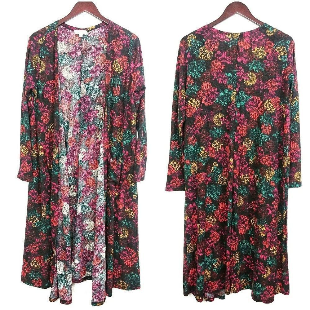 Lulaore Sarah Cardigan Duster Size Medium Floral Geo Print